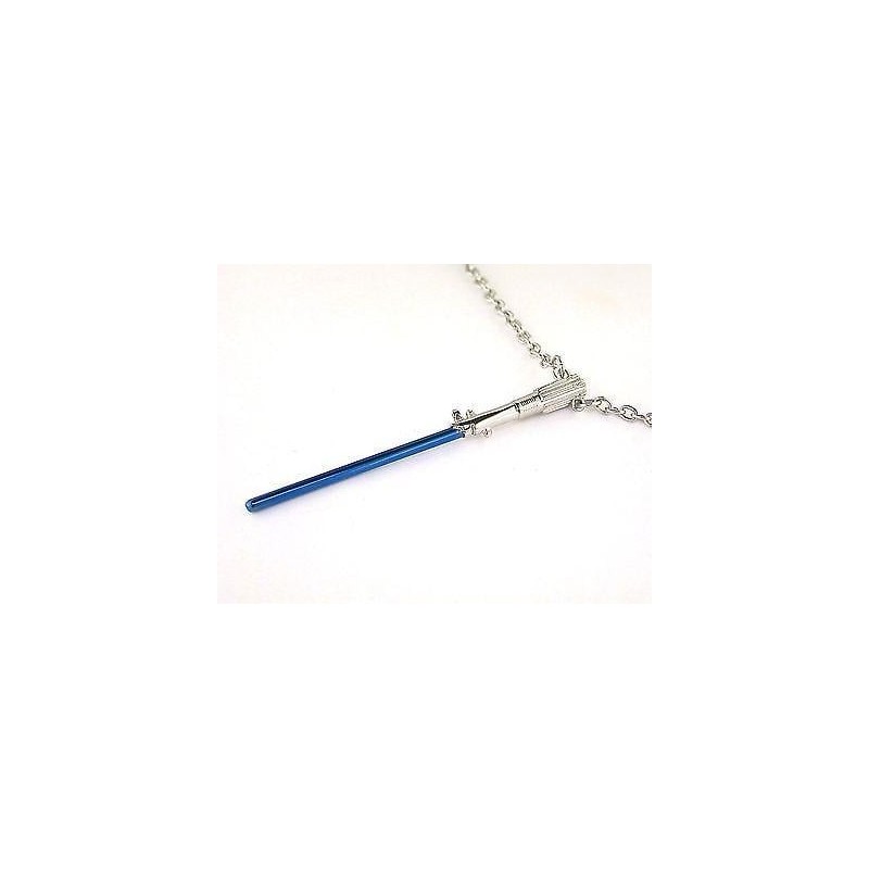 STAR WARS - Stainless Steel Blue Lightsaber Pendant Necklace 