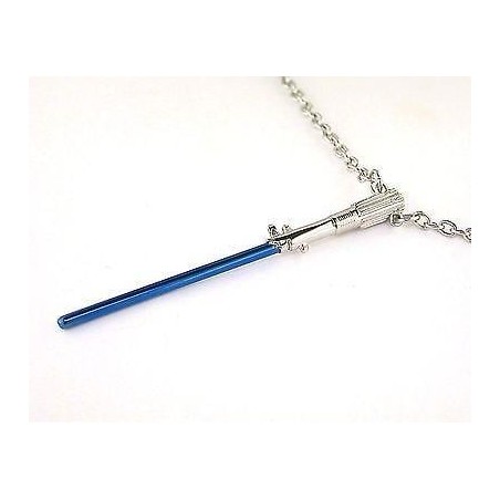 STAR WARS - Stainless Steel Blue Lightsaber Pendant Necklace 