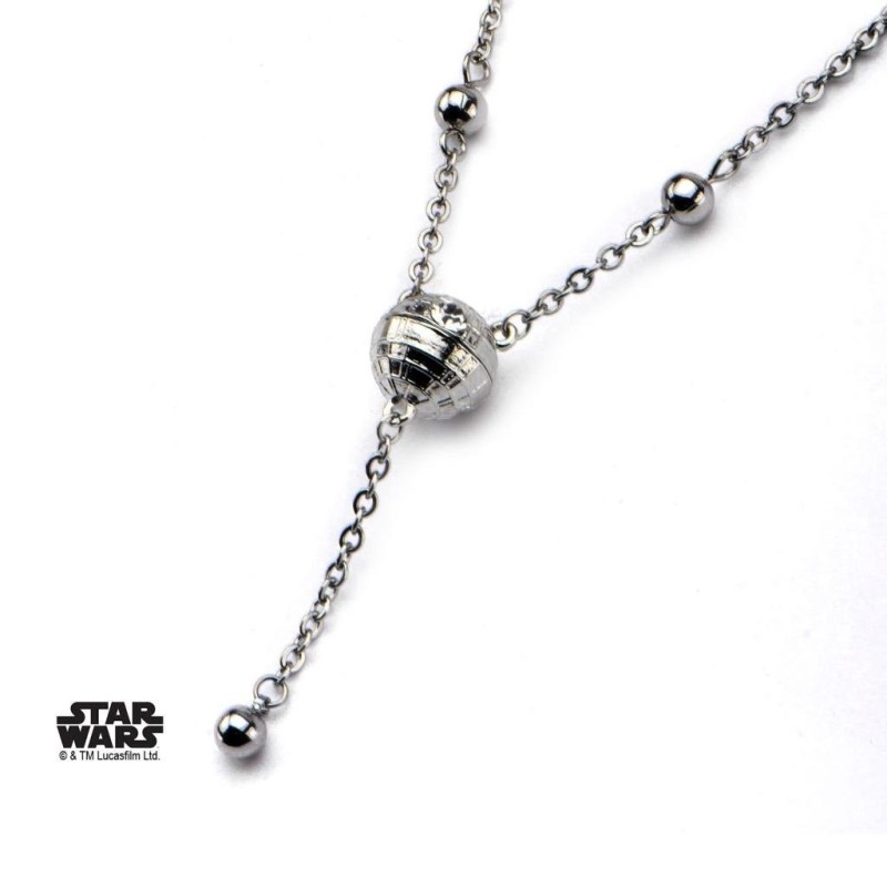 STAR WARS - Woman's Stainless Steel 3D Death Star Necklace 