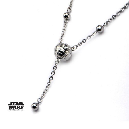 STAR WARS - Woman's Stainless Steel 3D Death Star Necklace 