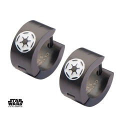 STAR WARS - Stainless Steel Black Empire Logo Huggie Earrings  2