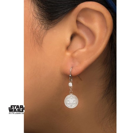 STAR WARS - Women's Stainless Steel Empire Symbol Hook Dangle Earrings 