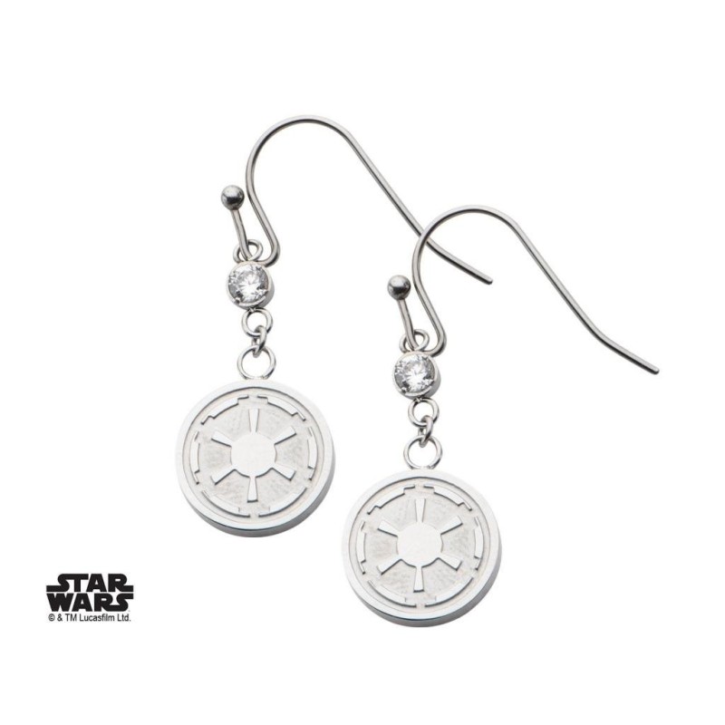 STAR WARS - Women's Stainless Steel Empire Symbol Hook Dangle Earrings 