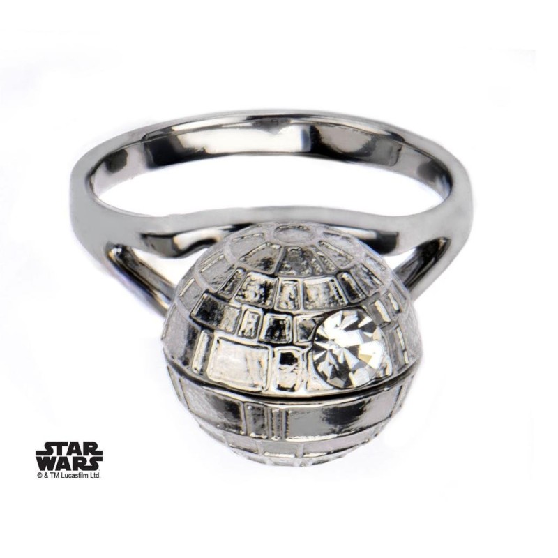 STAR WARS - Women's Stainless Steel 3D Death Star Ring - Size 7 