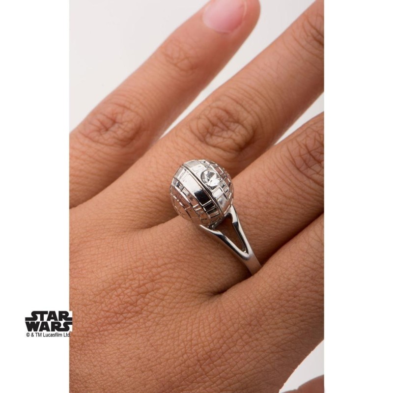 STAR WARS - Women's Stainless Steel 3D Death Star Ring - Size 7 