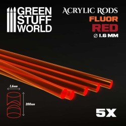 Tiges Acryliques ROND 16 mm Fluor ROUGEORANGE 2