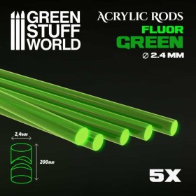 Tiges Acryliques ROND 16 mm Fluor VERT