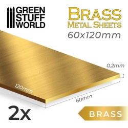 Feuille de métal - LAITON 60x120mm (Pack x2)