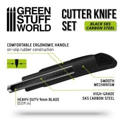 Cutter de Modelisme grand + lames noires 2