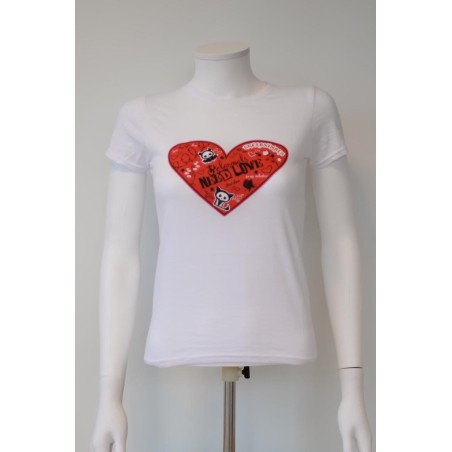 SKELANIMALS - T-Shirt VALENTIN Femme White Basic (XL) 