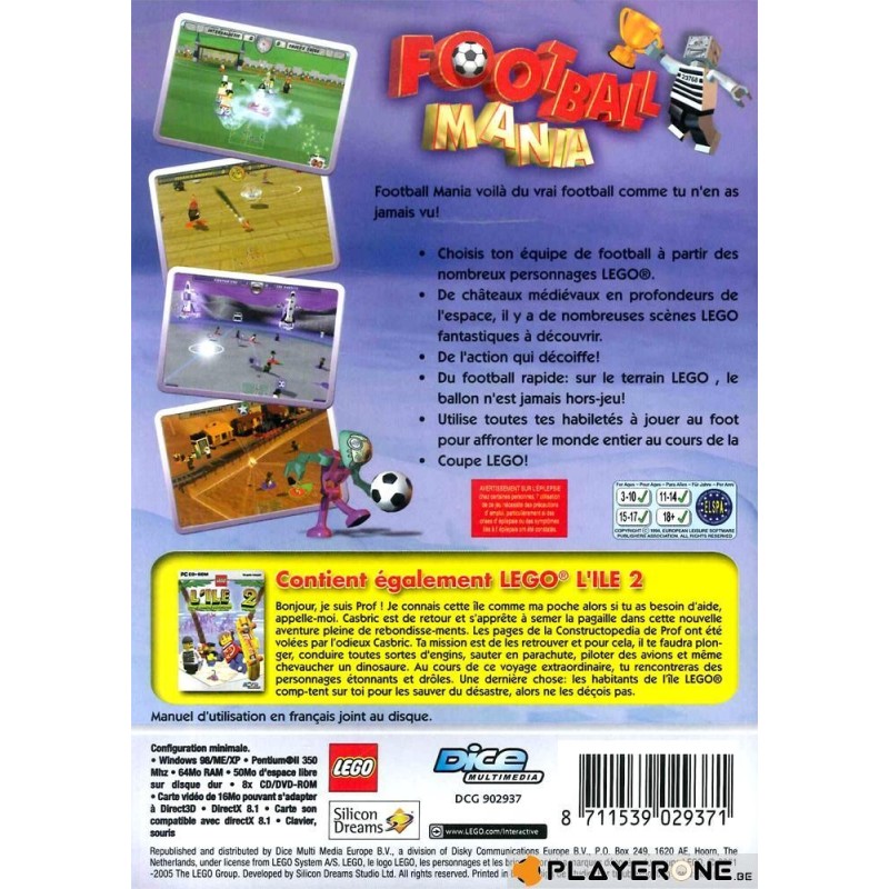 Coffret LEGO : 2 Jeux Football Mania + Lego Ile 2 