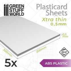 Plaque de Plasticard - 0'5 mm - COMBOx5 feuilles