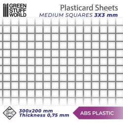 Plaque de Plasticard texturé CARRÉS MOYENNE