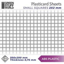 Plaque de Plasticard texturé CARRÉS PETITS