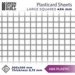Plaque de Plasticard texturé CARRÉS GRANDS