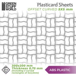 Plaque de Plasticard texturé PAVE RECTANGULAIRE COURBÉ...