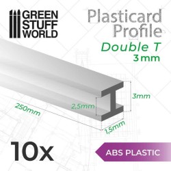 Plasticard PROFILÉ DOUBLE-T 3 mm