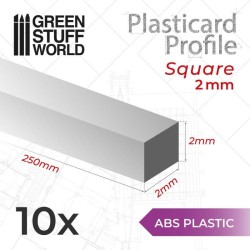 Plasticard PROFILÉ TIGE CARRÉE plein 2 mm