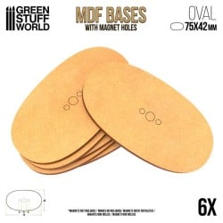Socles OVALES AOS 75x42mm en MDF