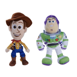 TOY STORY - Buzz & Woody - Assortiment de 6 Peluches 25cm -2Modèles 