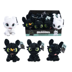 DRAGONS - Display de 12 Peluches 18cm - 4 Modèles 