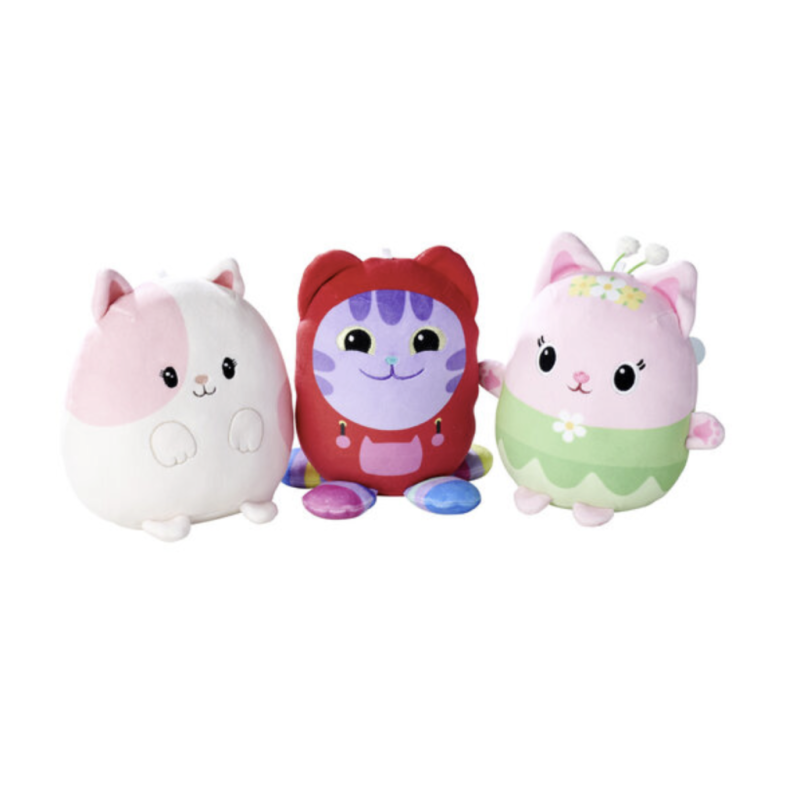 GABBY'S DOLLHOUSE - Squishy -Assortiment de 6 Peluches 20cm - 3Modèles 