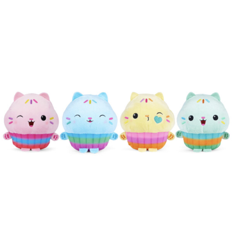 GABBY'S DOLLHOUSE - Cakey - Assortiment de 8 Peluches 20cm - 4 Modèles 