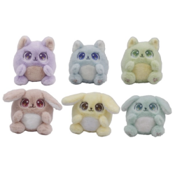 KAWAII - Chats & Chiens - Assortiment de 12 Peluches 18cm - 6 Modèles 