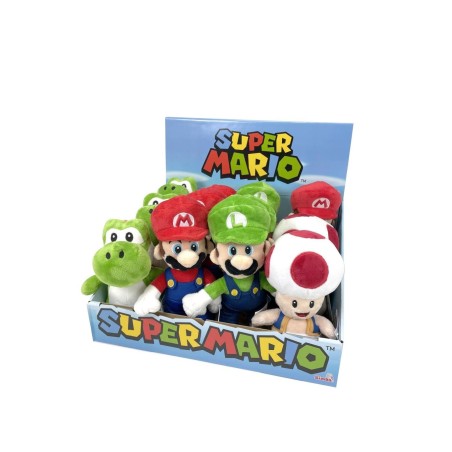 SUPER MARIO - Display de 12 Peluches 20cm - 4 Modèles 