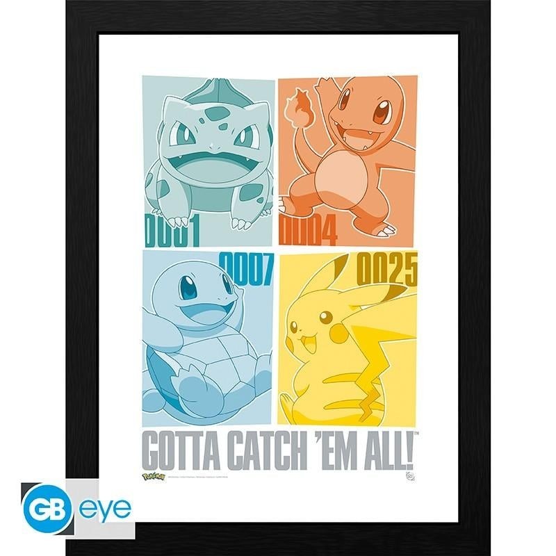 POKEMON - Collector Print 30X40 - Pikachu & Kanto starters 