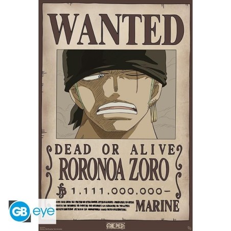 ONE PIECE - Wanted Zoro Wano - Poster 91x61cm 