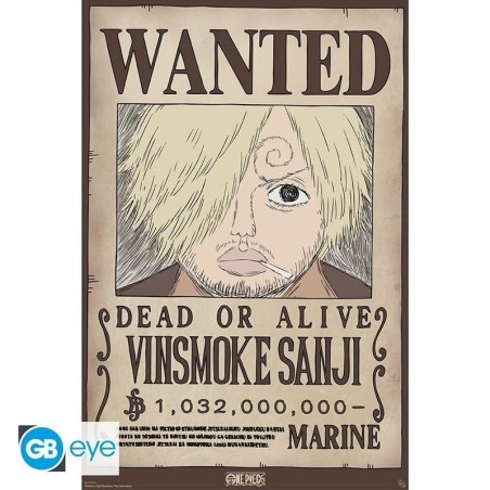 ONE PIECE - Wanted Sanji Wano - Poster 91x61cm 