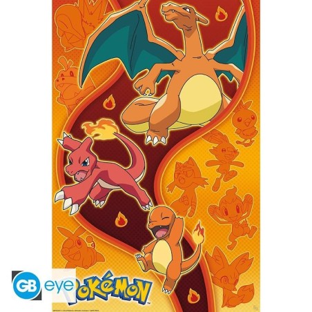 POKEMON - Type feu - Poster 91x61cm 