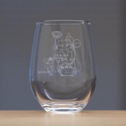 MON VOISIN TOTORO - Totoro & Trèfle blanc - Verre Gravé 325ml 
