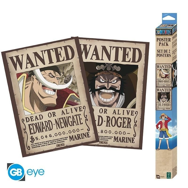 ONE PIECE - Wanted Roger & Barbe Blanche - Set de 2 posters '52x38' 