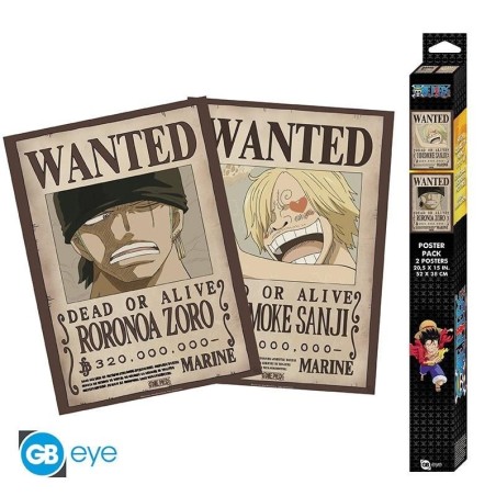 ONE PIECE - Wanted Zoro & Sanji - Set de 2 posters '52x38' 