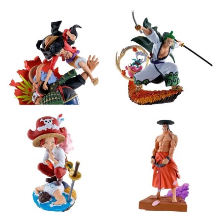 ONE PIECE - Logbox Re Birth Wano Kuni - Set 4 Statuettes Petitrama 9cm 