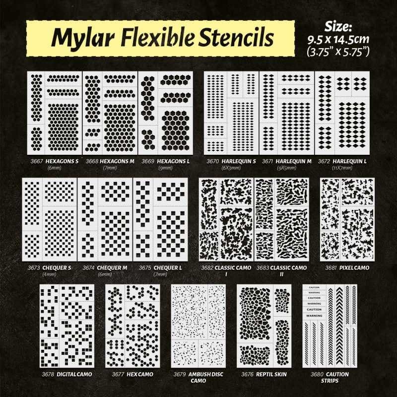 Pochoirs flexibles - Camouflage classique 2...
