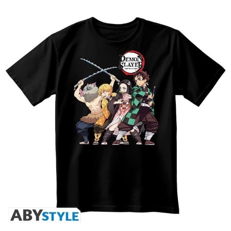 DEMON SLAYER - T-Shirt Groupe Unisexe Noir (XS) 