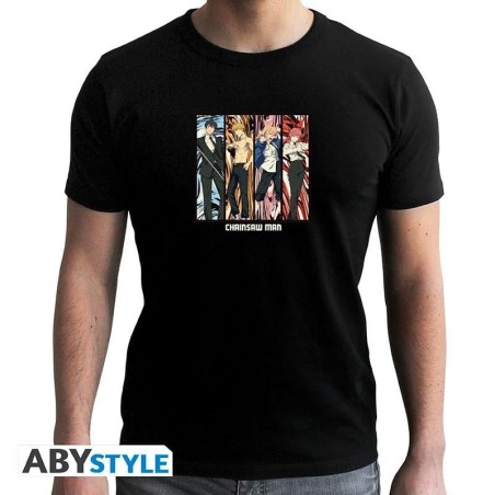 CHAINSAW MAN - T-Shirt Groupe Unisexe Noir (XS) 