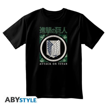 L'ATTAQUE DES TITANS - T-Shirt Scout Legion Unisexe Noir (M) 