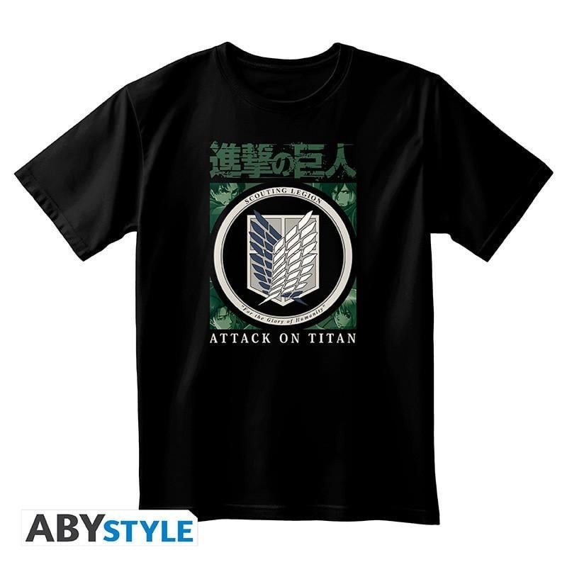 L'ATTAQUE DES TITANS - T-Shirt Scout Legion Unisexe Noir (XS) 