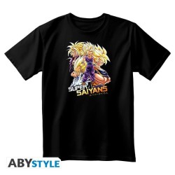 DRAGON BALL - T-Shirt DBZ Saiyans Unisexe Noir (M) 
