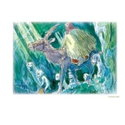 PRINCESSE MONONOKE - Ashitaka - Carte de voeux Aquarelle 24x15.8cm 