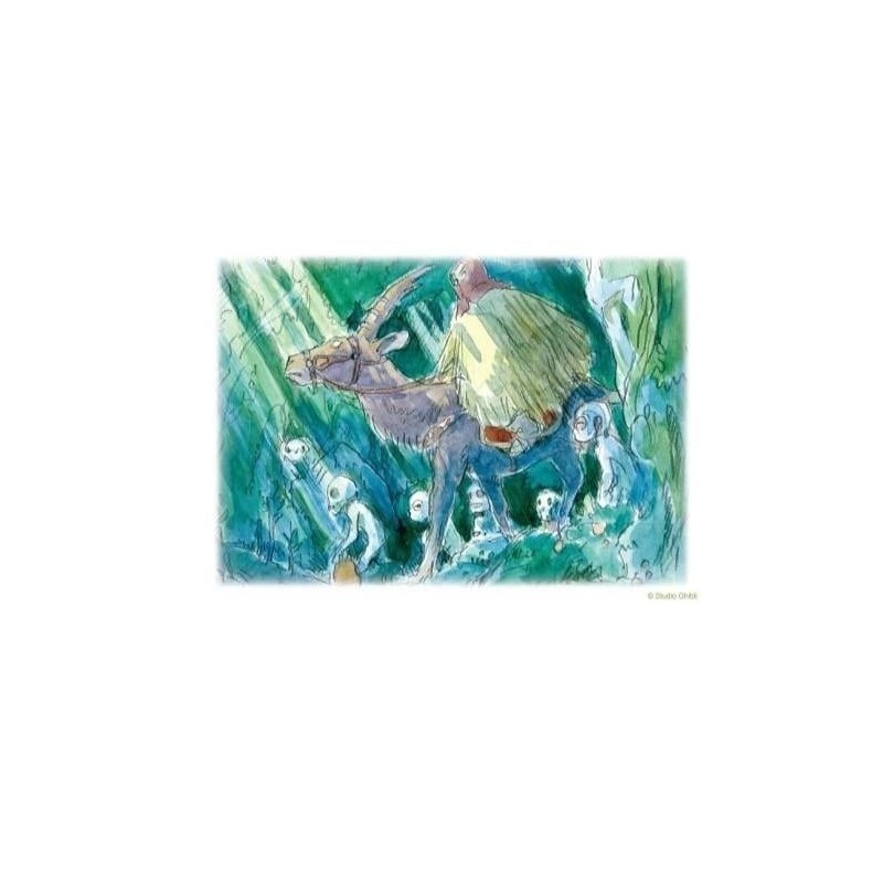PRINCESSE MONONOKE - Ashitaka - Carte de voeux Aquarelle 24x15.8cm 