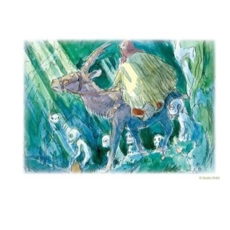 PRINCESSE MONONOKE - Ashitaka - Carte de voeux Aquarelle 24x15.8cm 