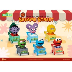 SESAME STREET - Shopping Cart Pull Back Car - Set 6 Fig. Blind Box 5cm 