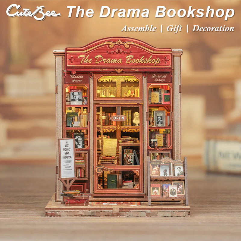 MINIATURE HOUSE - DIY - La Librairie Drama - 253pc + Eclairage LED 