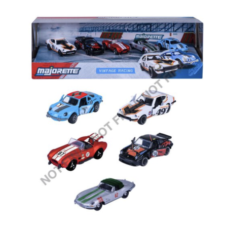 RIDE COOL - Vintage Racing - Pack de 5 Voitures Miniature - 1:64 