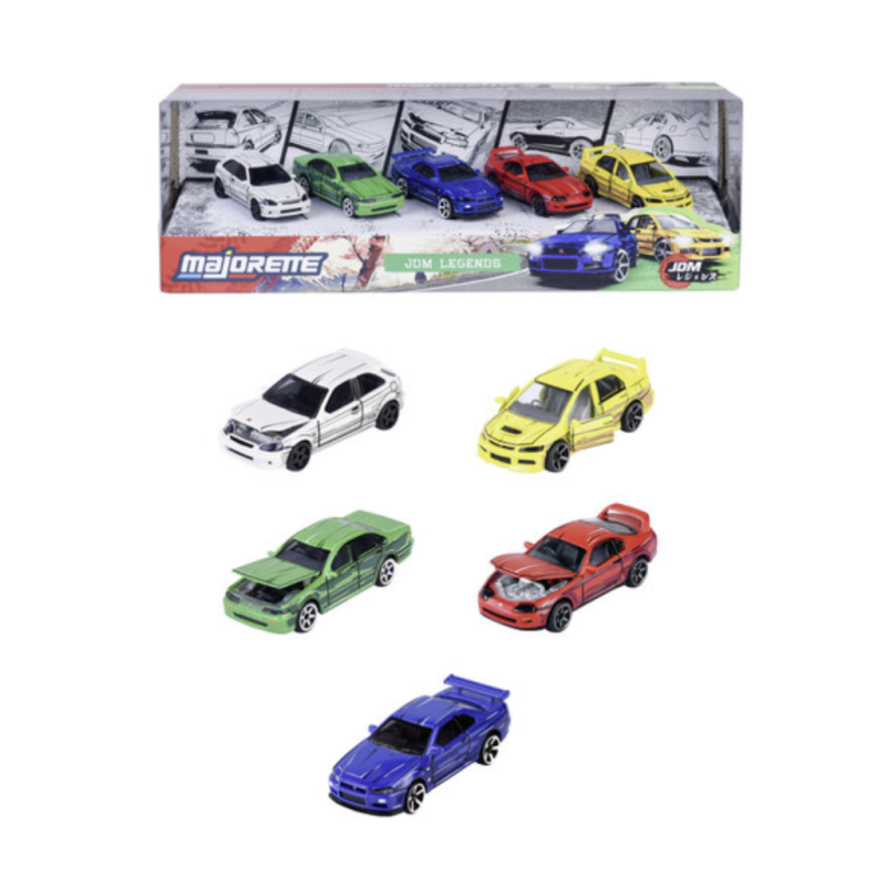 RIDE WILD - JDM Legends - Pack de 5 Voitures Miniature - 1:64 